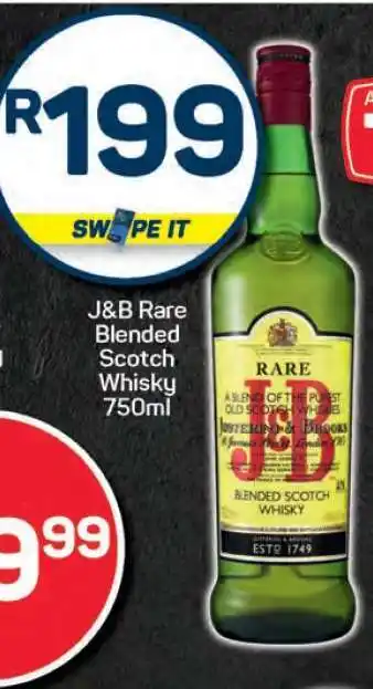 Pick n Pay J & B RARE BLENDED SCOTCH WHISKY 750ML offer