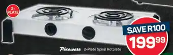 Pick n Pay Pineware 2-Plate Spiral Hotplate offer