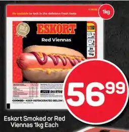 Pick n Pay Eskort Smoked or Red Viennas 1kg offer
