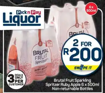 Pick n Pay Brutal Fruit Sparkling Spritzer Ruby Apple offer
