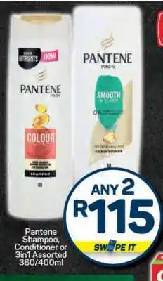 Pick n Pay Pantene Shampoo, Conditioner or 3in1 Assorted 360/400ml offer