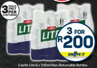 Pick n Pay Castle Lite 6 x 330ml Non-Returnable Bottles offer