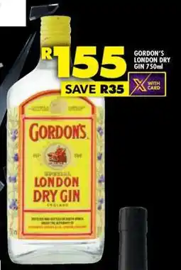 Shoprite GORDON'S LONDON DRY GIN 750ml offer