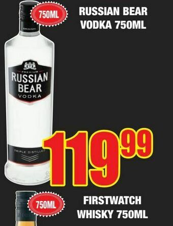 Boxer Russian bear vodka offer