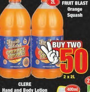 Boxer Fruit blast orange squash 2 offer
