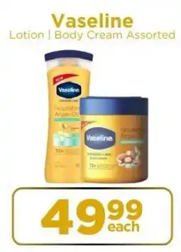Check Star Vaseline Lotion/ Body Cream Assorted offer