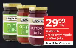 Oxford Freshmarket Staffords Cranberry/ Apple or Mint Jelly offer