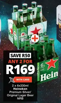 Checkers Heineken Premium Silver/ Original Lager Beer NRB offer