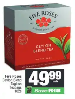 Spar Five Roses Ceylon Blend Tagless Teabags offer
