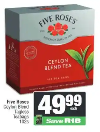 Spar Five Roses Ceylon Blend Tagless Teabags offer