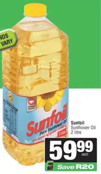 Spar Sunfoil Sunflower Oil offer