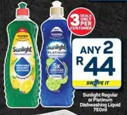 Pick n Pay Hypermarket Sunlight Regular or Platinum Dishwashing Liquid offer