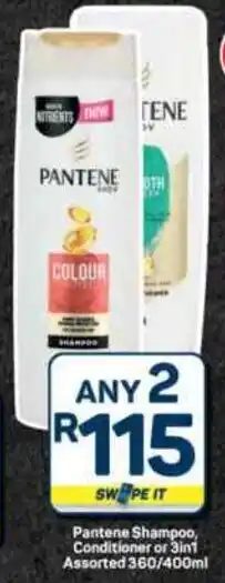 Pick n Pay Hypermarket Pantene Shampoo, Conditioner or 3in1 Assorted offer