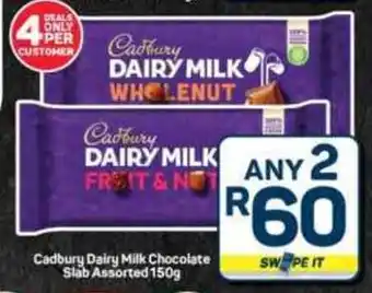Pick n Pay Hypermarket Cadbury Dairy Milk Chocolate Slab Assorted offer
