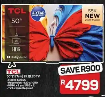 Pick n Pay Hypermarket TCL 50" 127cm 2K QLED TV offer