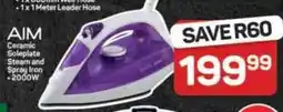 Pick n Pay Hypermarket AIM Ceramic Soleplate Steam and Spray Iron offer