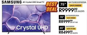 Hirsch's SAMSUNG 75" 4K Crystal UHD Smart TV offer
