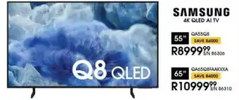 Hirsch's SAMSUNG 55" 4K QLED AI TV offer