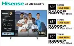 Hirsch's Hisense 50" 4K UHD Smart TV offer
