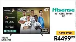 Hirsch's Hisense 43" QLED Smart TV offer