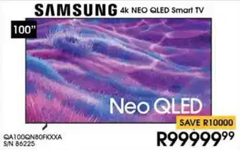 Hirsch's SAMSUNG 100" 4K NEO QLED Smart TV offer