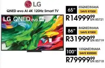 Hirsch's LG 65" QNED evo AI 4K 120Hz Smart TV offer