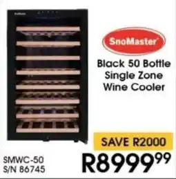 Hirsch's SnoMaster Black 50 Bottle Single Zone Wine Cooler offer