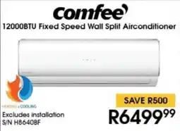 Hirsch's Comfee 12000BTU Fixed Speed Wall Split Airconditioner offer