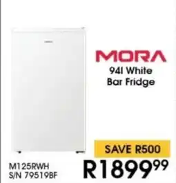 Hirsch's MORA White Bar Fridge offer