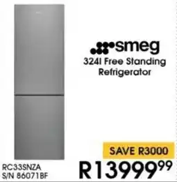 Hirsch's Smeg Free Standing Refrigerator offer
