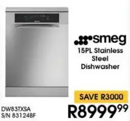 Hirsch's Smeg 15PL Stainless Steel Dishwasher offer