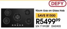 Hirsch's DEFY 90cm Gas on Glass Hob offer