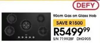 Hirsch's DEFY 90cm Gas on Glass Hob offer