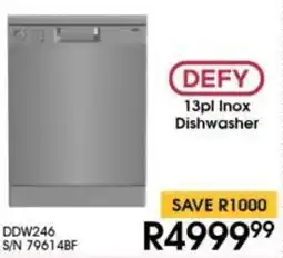 Hirsch's DEFY 13pl Inox Dishwasher offer