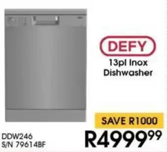 Hirsch's DEFY 13pl Inox Dishwasher offer