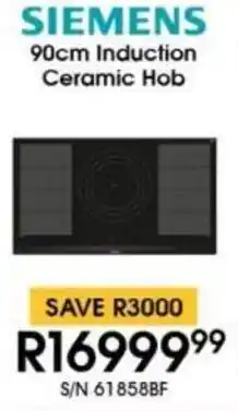 Hirsch's Siemens 90cm Induction Ceramic Hob offer