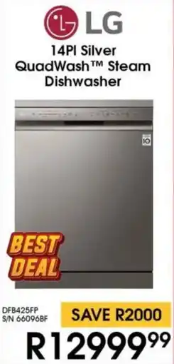 Hirsch's LG 14Pl Silver QuadWash Steam Dishwasher offer