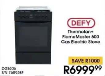 Hirsch's DEFY Thermofan+ FlameMaster 600 Gas Electric Stove offer