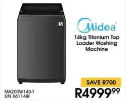 Hirsch's Midea Titanium Top Loader Washing Machine offer