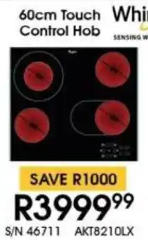 Hirsch's Whirlpool 60cm Touch Control Hob offer
