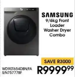 Hirsch's SAMSUNG Front Loader Washer Dryer Combo offer
