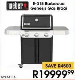 Hirsch's Weber E-315 Barbecue Genesis Gas Braai offer
