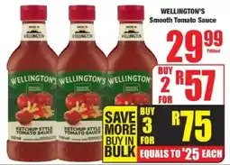 Boxer WELLINGTON'S Smooth Tomato Sauce offer