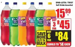 Boxer SPAR-LETTA/ TWIST Soft Drink Assorted offer