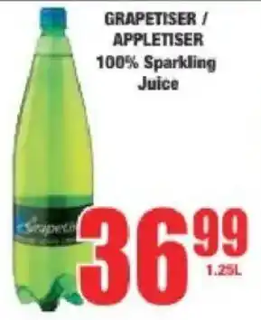 Boxer GRAPETISER/ APPLETISER 100% Sparkling Juice offer