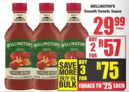 Boxer WELLINGTON'S Smooth Tomato Sauce offer