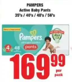 Boxer PAMPERS Active Baby Pants offer