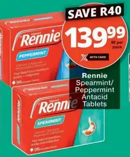 Checkers Hyper Rennie Spearmint/ Peppermint Antacid Tablets offer