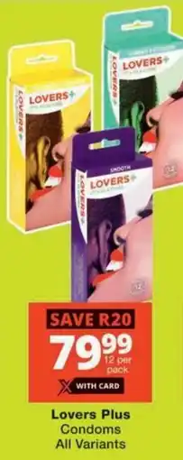 Checkers Hyper Lovers Plus Condoms All Variants offer