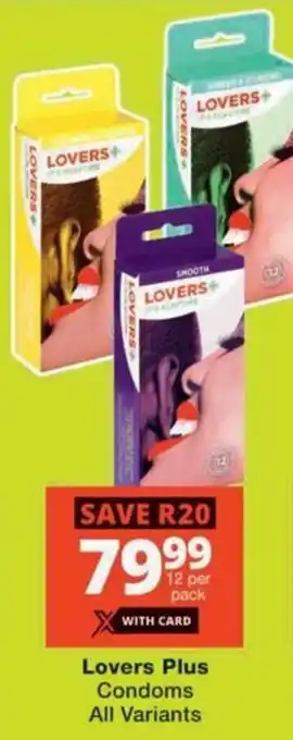 Checkers Hyper Lovers Plus Condoms All Variants offer